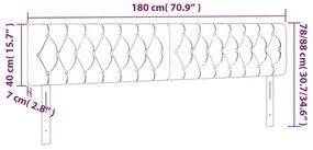 vidaXL Κεφαλάρι Κρεβατιού LED Κρεμ 180x7x78/88 εκ. Υφασμάτινο