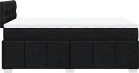 vidaXL Κρεβάτι Boxspring με Στρώμα Μαύρο 120x200 εκ. Υφασμάτινο