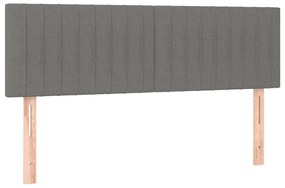 vidaXL Κρεβάτι Boxspring με Στρώμα Σκούρο Γκρι 140x200 εκ Υφασμάτινο