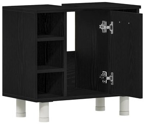vidaXL Ντουλάπι Μπάνιου Μαύρη Οξυά 60 x 32 x 54 εκ Επεξεργασμένο ξύλο