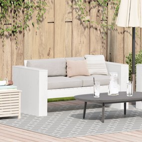 vidaXL Καναπές Κήπου Διθέσιος 134x60x62 cm Λευκός Μασίφ Ξύλο Πεύκο