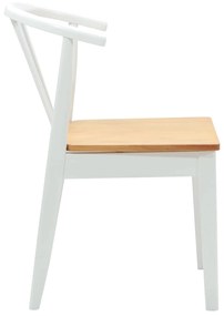 vidaXL Καρέκλα τραπεζαρίας 2 pcs λευκό και φυσικό Καθαρό Καουτσούκ