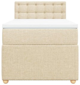 vidaXL Κρεβάτι Boxspring με Στρώμα Κρεμ 80 x 200 εκ. Υφασμάτινο