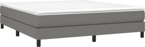 vidaXL Κρεβάτι Boxspring με Στρώμα Σκούρο Γκρι 180x200 εκ Υφασμάτιν