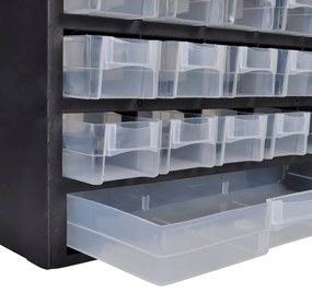 Πλαστικό Κουτί Αποθήκευσης Εργαλείων με Συρτάρια - Μαύρο
