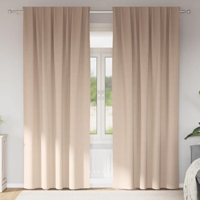 vidaXL Κουρτίνες με κουρτίνες 2 pcs Taupe 225 x 140 εκ. Πολυεστέρας