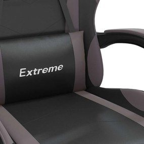 VidaXL Καρέκλα Gaming Μαύρο/Γκρι από Συνθετικό Δέρμα