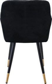 RENA Πολυθρόνα Μέταλλο Βαφή Μαύρο, Ύφασμα Velure, Απόχρωση Μαύρο   2τμχ