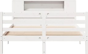 vidaXL Κρεβάτι Βιβλιοθήκη Χωρίς Στρώμα 140x200 εκ Μασίφ Ξύλο Πεύκο
