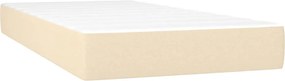 vidaXL Κρεβάτι Boxspring με Στρώμα &amp; LED Κρεμ 100x200 εκ. Υφασμάτινο