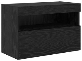 vidaXL Σετ Κονσόλας Τηλεόρασης με LED Φώτα Επιτοίχιο 7 pcs Μαύρη Οξυά