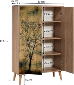 Παπουτσοθήκη - Ντουλάπι Soho Megapap χρώμα sonoma 80x36x127εκ.