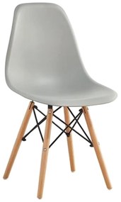 Καρέκλα Art Wood ΕΜ123,01W Grey 46x52x82cm Σετ 4τμχ Wood, Polypropylene
