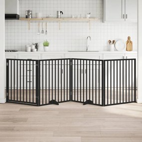 Διαχωριστικό Σκύλων/Πόρτα Πτυσσόμενο 4 Πάνελ 320εκ. Ξύλο Λεύκας