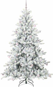 vidaXL Τεχνητό Χριστουγεννιάτικο Δέντρο με Άξονα με βάση Λευκό 240 cm