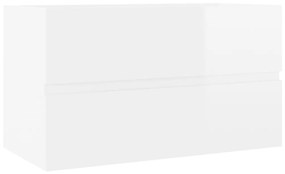 vidaXL Ντουλάπι Μπάνιου με Νιπτήρα Γυαλιστερό Λευκό από Επεξ. Ξύλο