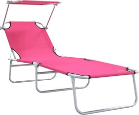 vidaXL Ξαπλώστρα 2 pcs Ροζ 58 x 188 x 77 εκ. Πολυεστέρας