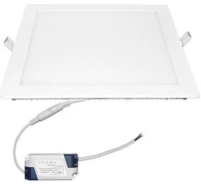 Adeleq Led Φωτιστικό Ψευδοροφής Αλουμινίου Τετράγωνο 24W 4000K 120° Λευκό D22cm 21-0252101