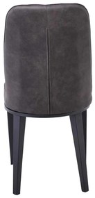 Καρέκλα CASTER Μεταλλική Βαφή Μαύρη/PU Ανθρακί 45x60x89cm (Σετ 6 ΤΕΜ)