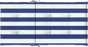 vidaXL Μαξιλάρια Καρέκλας Χαμ. Πλάτη 4 τεμ. Μπλε/Λευκά Ριγέ Υφασμάτινα