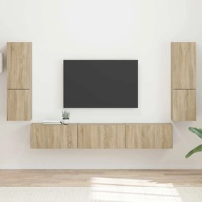 vidaXL Σετ επίπλου τηλεόρασης 4 pcs Δρύς Sonoma Επεξεργασμένο ξύλο