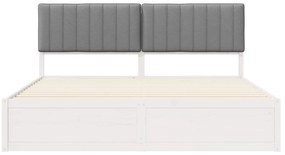 vidaXL Σκελετός Κρεβατιού με Επενδεδυμένο Κεφαλάρι Ανοιχτό γκρι