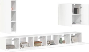 vidaXL Επιτοίχιο 6 pcs Υψηλής γυαλάδας λευκό