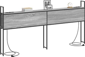 vidaXL Κεφαλάρι Αποθήκης με Σταθμό Φόρτισης Γκρι sonoma