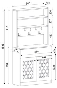 ΕΠΙΠΛΟ ΚΟΥΖΙΝΑΣ AXEL MEGAPAP ΧΡΩΜΑ ΛΕΥΚΟ 90X37X183,6ΕΚ.