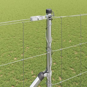 vidaXL Συρματόπλεγμα με ακίδες 50 x 1,4 μ Ασημί Δίχτυ