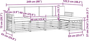vidaXL Σειρά Καναπέ Εξωτερικού 5 pcs Λευκό και Μπεζ Πολυεστέρας