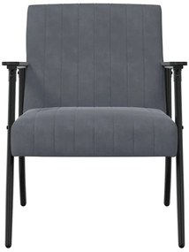 vidaXL Πολυθρόνα Σκούρο Γκρι 59 x 75 x 78 εκ Βελούδο