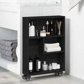 vidaXL Τροχόφορος Αποθηκευτικός Μαύρη δρυς 48 x 13 x 68 εκ.