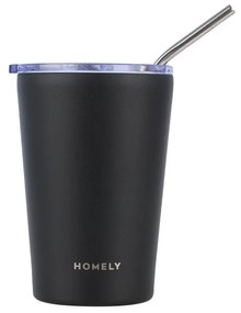 Θερμός-Ποτήρι Ανοξείδωτο Coffee Mug Homely Midnight Black 400ml-9x8,5x13εκ. Estia 01-32623