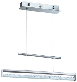 Φωτιστικό Κρεμαστό Ράγα L700xB80xH750-1300mm Dimmable Led 4x6w 2280lm 2700-5000Κ Χρωμέ-Κρύσταλλα Διάφανα Eglo Cardito 1 93625