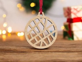 Σετ των 3 Intra απο ξύλο plywood 3mm-4mm πάχος – Μοτίβο γραμμής χριστουγεννιάτικων στολιδιών 25x25 cm INTRAVECTRY-MY545474