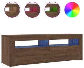 vidaXL Έπιπλο Τηλεόρασης με LED Καφέ Δρυς 120x35x40 εκ.