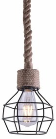 Φωτιστικό Οροφής 77-3621 Grenade-1 Rope Black Mat Homelighting Rope