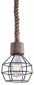 Φωτιστικό Οροφής 77-3621 Grenade-1 Rope Black Mat Homelighting Σχοινί