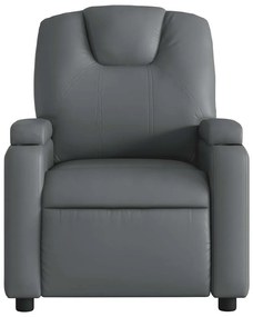 vidaXL Πολυθρόνα Μασάζ Ανακλινόμενη Γκρι από Συνθετικό Δέρμα