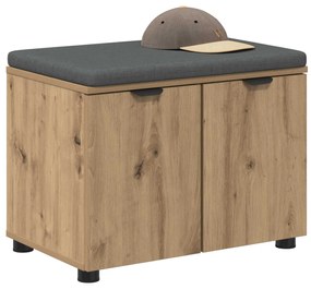 vidaXL Παγκάκι Χαλωρίου με μαξιλάρι Τεχνίτικη Δρυς 60 x 38 x 46 εκ