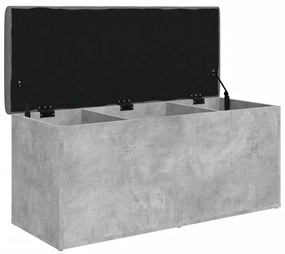 vidaXL Παγκάκι Αποθήκευσης Γκρι Σκυροδεμ. 102x42x45 εκ. Επεξεργ. Ξύλο