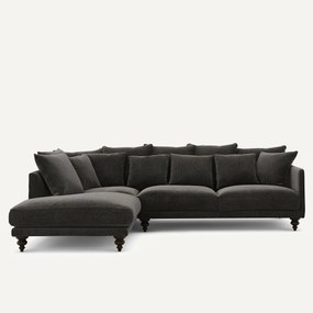 Γωνιακός καναπές από βελούδινο chenille, Lazare