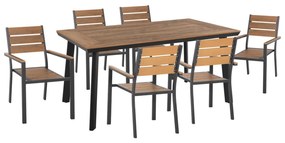 ΣΕΤ ΤΡΑΠΕΖΑΡΙΑΣ TABER HM21198 ΤΡΑΠΕΖΙ &amp; 6 ΠΟΛΥΘΡΟΝΕΣ-ΑΛΟΥΜΙΝΙΟ &amp; POLYWOOD-ΑΝΘΡΑΚΙ