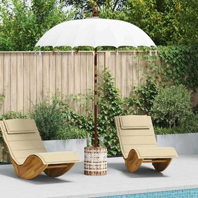 vidaXL Μπαλινέζικη ομπρέλα με βάση Κρεμ 185 x 185 x 260 εκ Βαμβάκι