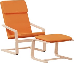 vidaXL Πολυθρόνα Relax Σκούρο Κίτρινο Υφασμάτινη με Υποπόδιο