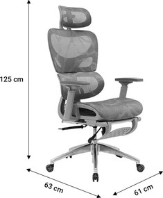 Καρέκλα γραφείου διευθυντή LINUX mesh μαύρο 61x63x117/125