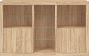 vidaXL Μπουφές με Φώτα LED Sonoma Δρυς 162 x 37 x 100 εκ.