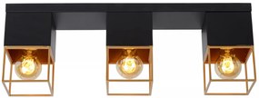 Φωτιστικό Οροφής Lucide 21120-03-30 RIXT Μαύρο Ματ (Black Mat)|Χρυσό Χρώμα (Gold Coloured)