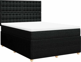 vidaXL Κρεβάτι Boxspring με Στρώμα Μαύρο 160x200 εκ. Υφασμάτινο